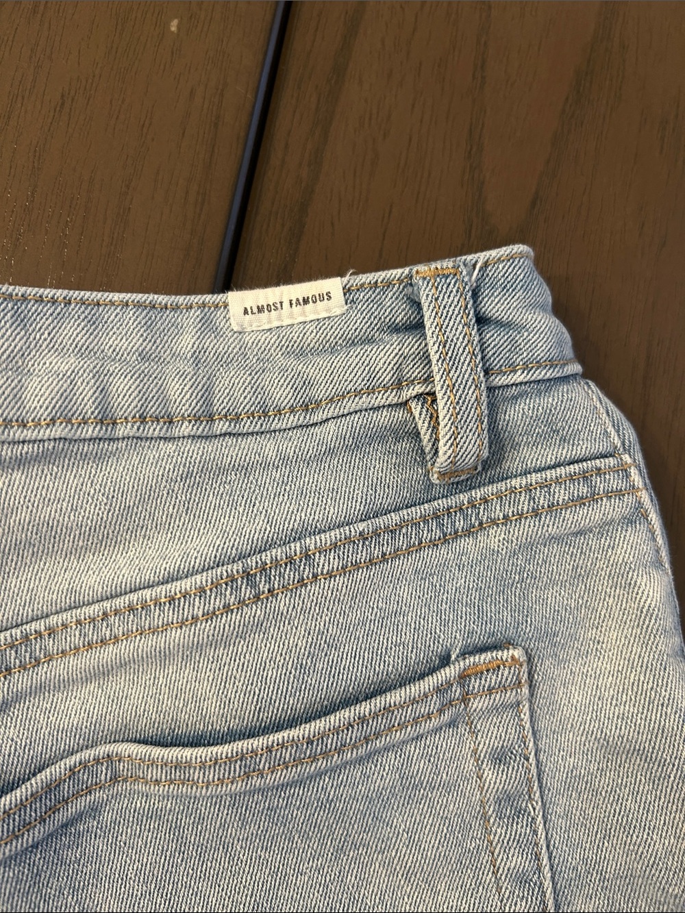 Almost Famous Light Blue Distressed Denim Cutoff Shorts - Picture 6 of 7
